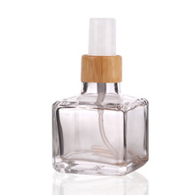 45ml Square aroma glass bottle with bamboo cap sprayer